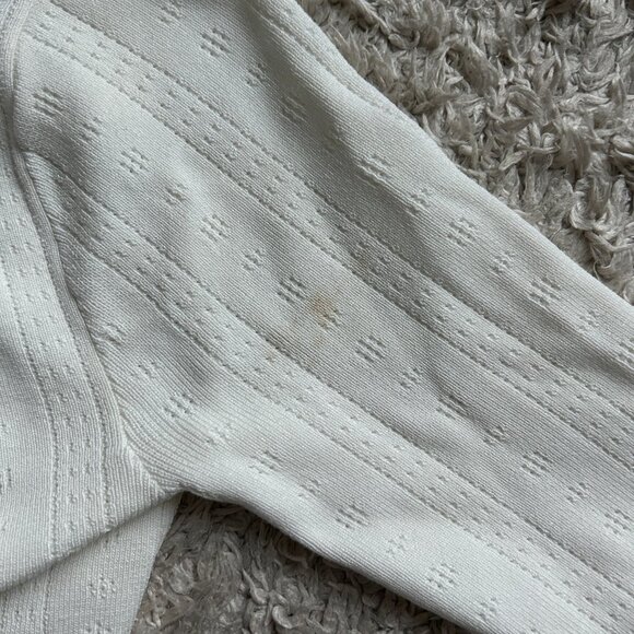 Zara White Pointelle Long Sleeve Top - Picture 6 of 8